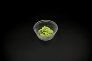 green wasabi in small bowl.